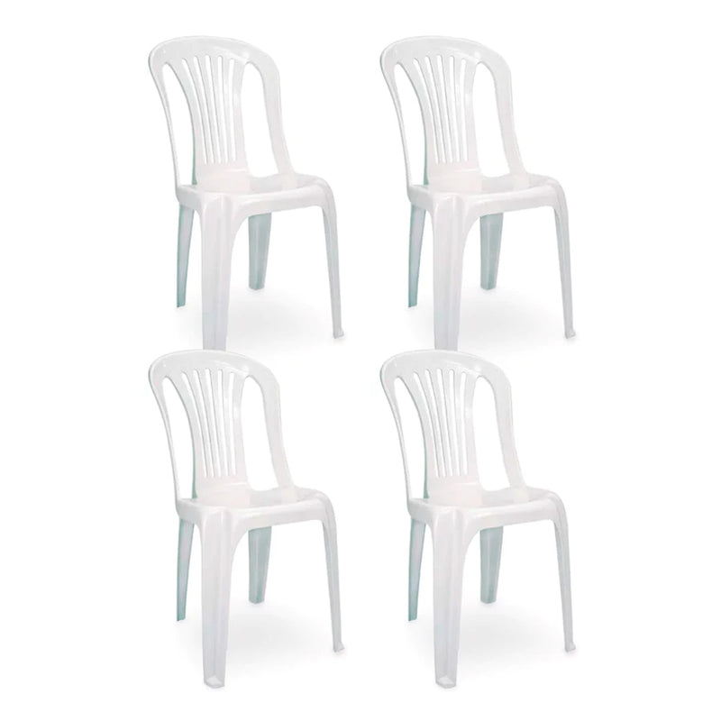 Kit 4 Cadeiras Paripueira Plástico Branca