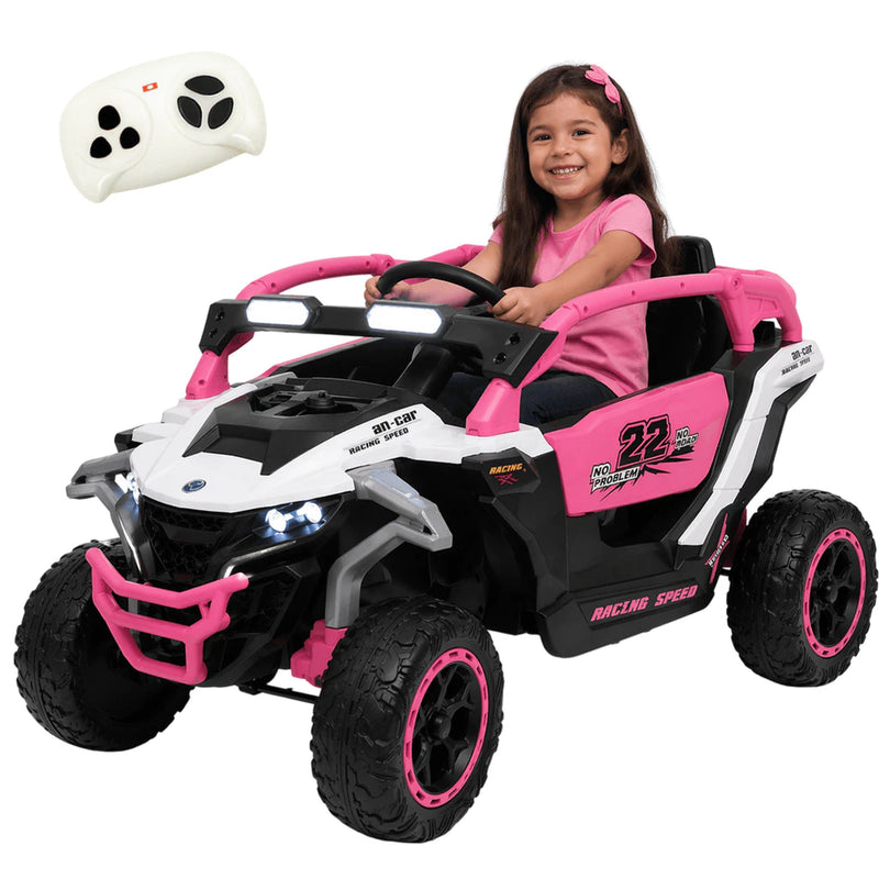 Mini Carro UTV Elétrico com Controle Rosa 12v